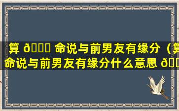 算 🐒 命说与前男友有缘分（算命说与前男友有缘分什么意思 🐡 ）